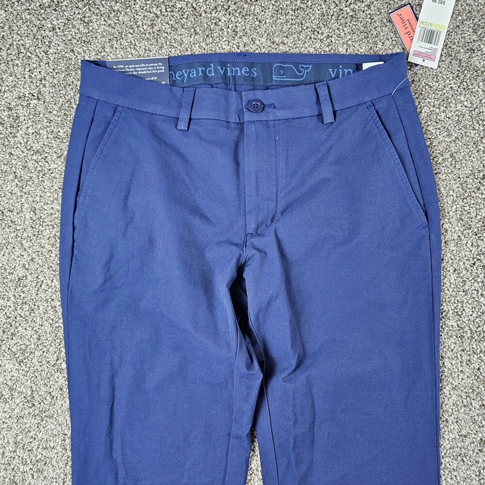 Vineyard Vines Pants Men 30x29 Blue Performance Stretch Golf Chino Career Preppy - Picture 3 of 15